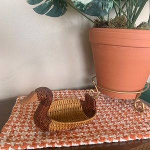 Vintage wicker BOHO duck